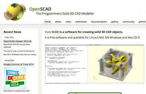 openscad cad software 3d printing